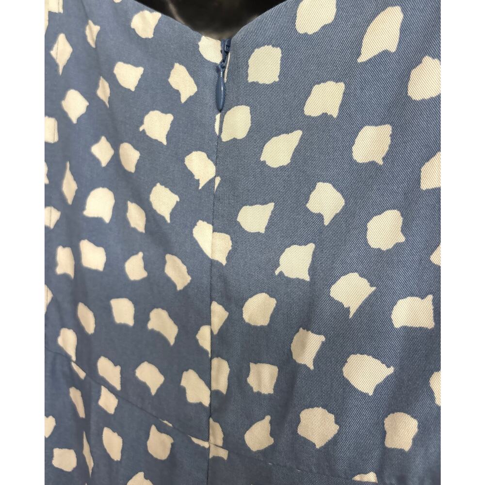 WHIT TWO Blue White Polka Dot Tie Front Wide Leg Jumpsuit Romper Petite 2P - Picture 7 of 10